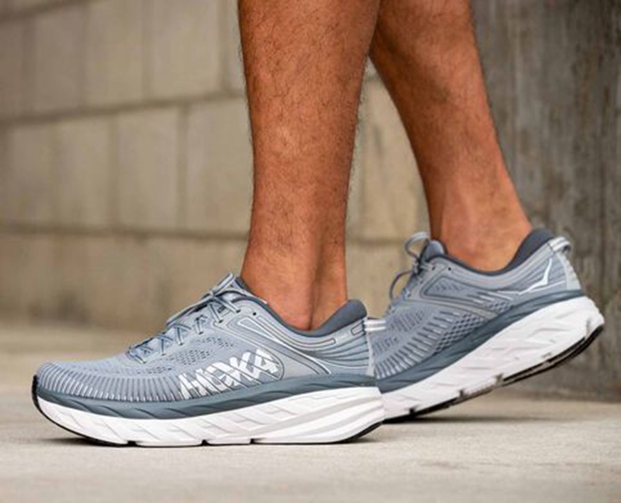 Tenis Hoka One One Masculino Cinzentas - Bondi 7 - 042-MIWYQX